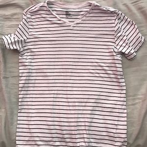 Horizontal stripped V neck shirt